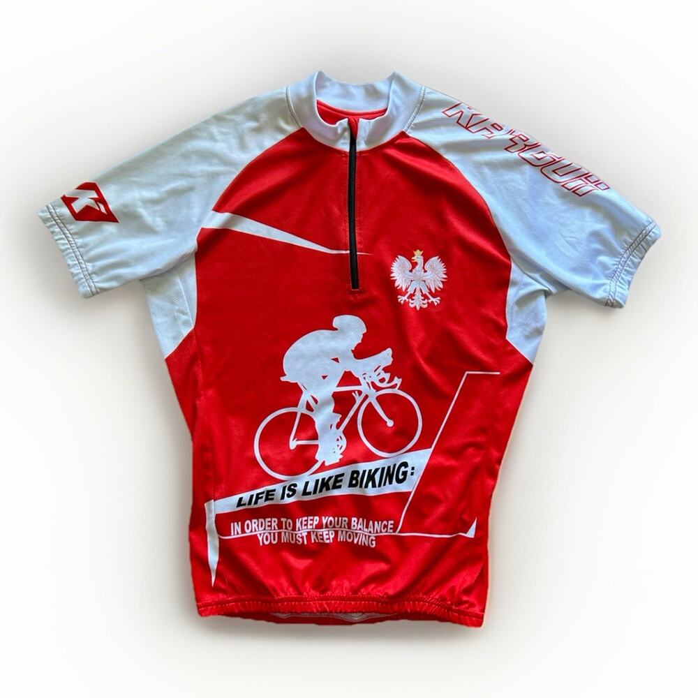 Karguii Polish Cycling Jersey Men’s Size Medium Red/White Polish Eagle Road Bike